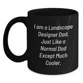 Funny Landscape Designer Gifts for Him, I Am A Landscape Designer Dad Mug, Black Coffee Cup, Perfect Birthday Present from Friends or Family - Main